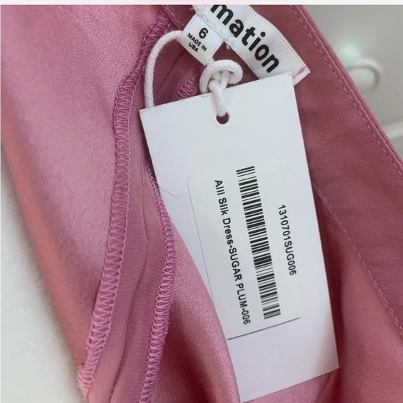 Reformation Alli Silk Midi Sugar Plum Pink Halter Dress NEW - Picture 7 of 8